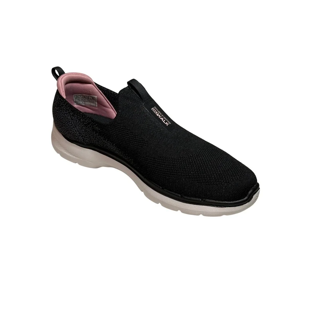 Skechers‎ GOwalk 6 Black Pink Slip On Sneakers Women Size 10 Hyper Pillars